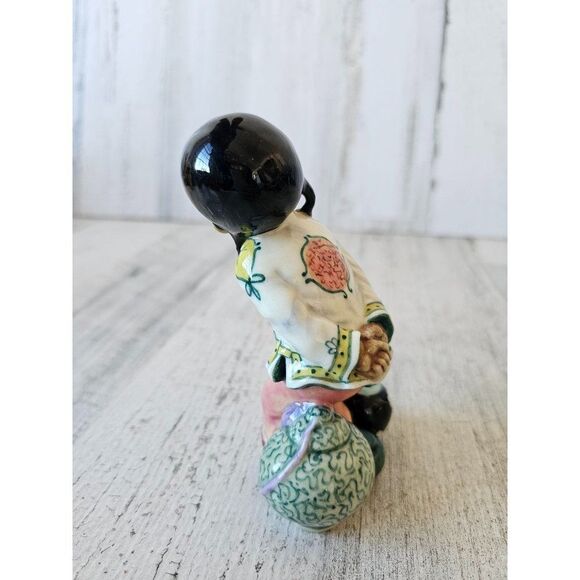 Gort lil pumpkin priolo girl lantern figurine statue vintage CL49 says - Picture 4 of 9